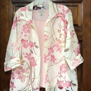 Pretty Pink Sheer Dressbarn Jacket and Tank